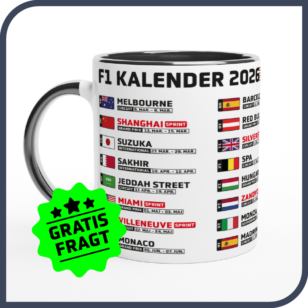 Formel 1 kalender krus
